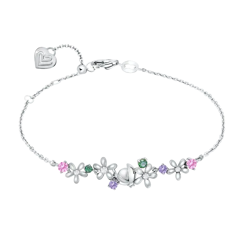 Gelang Emas Wanita Modern dengan Detail Floral yang Menawan