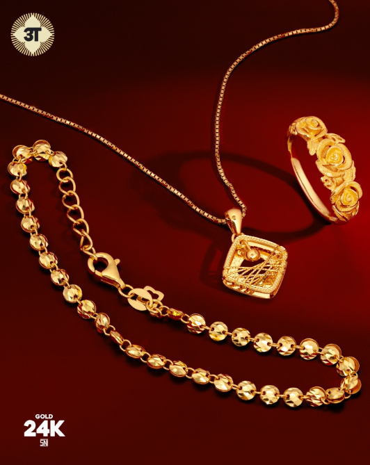 Set Kalung Emas 24K dengan Tampilan Klasik