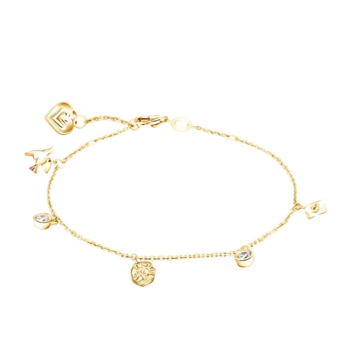 Gelang Emas dengan Charm Bentuk Hati yang Manis Untuk Anak 1 Tahun