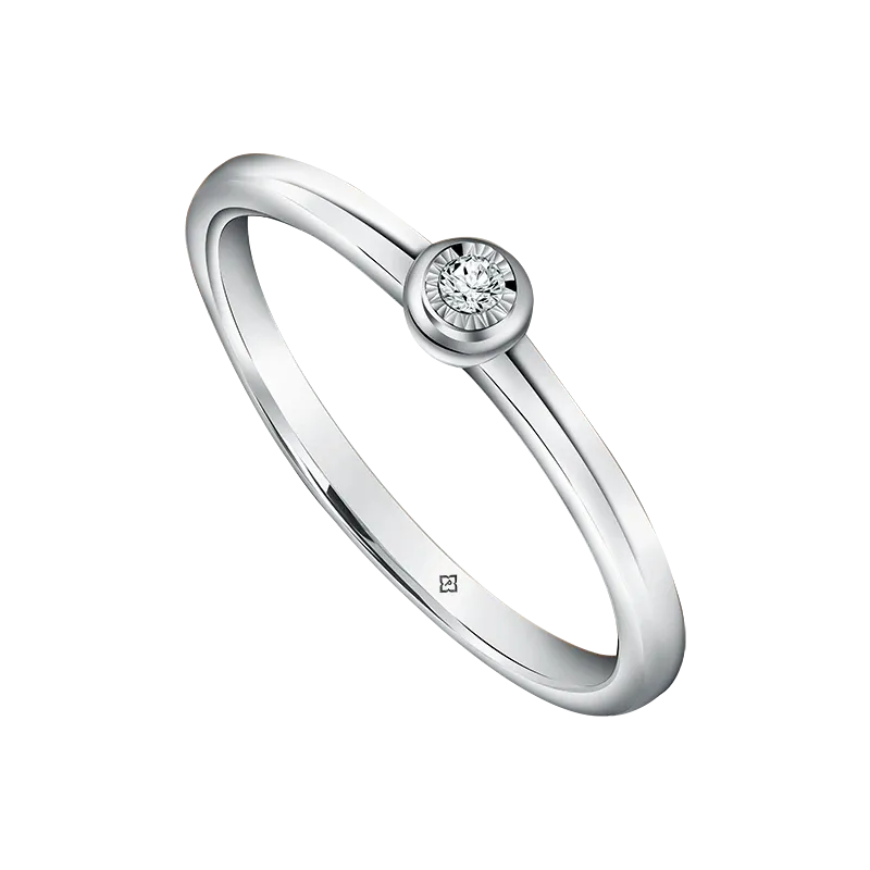 Cincin Berlian White Gold 18K Moela Bermoela Kylau