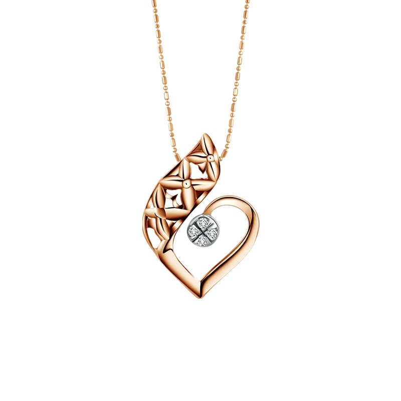 Kalung Love Emas 18K Berlian Koleksi Kasmaran