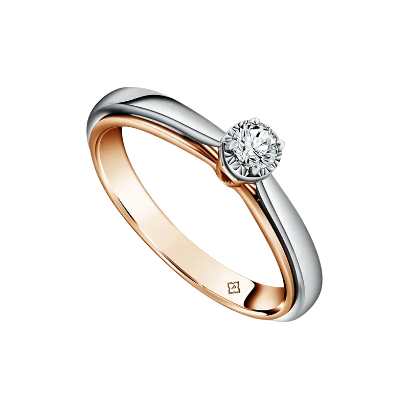 Model Cincin Tunangan Elegan dengan Kombinasi Warna Emas Two Toned