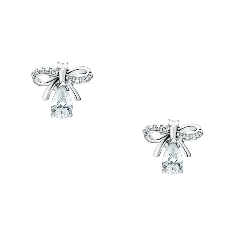Tampil Manis dengan Anting Emas Putih Bentuk Pita HERS