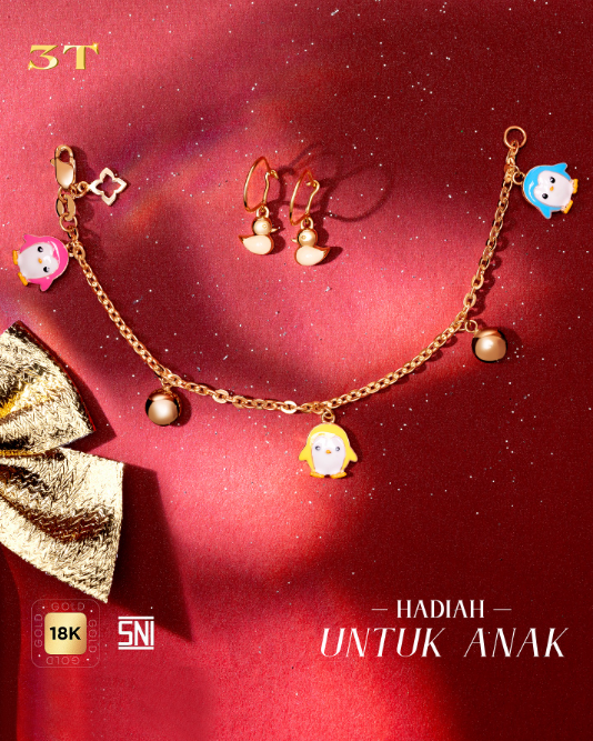 Set Gelang-Anting dengan Charm Bebek untuk Hadiah Anak 1 tahun