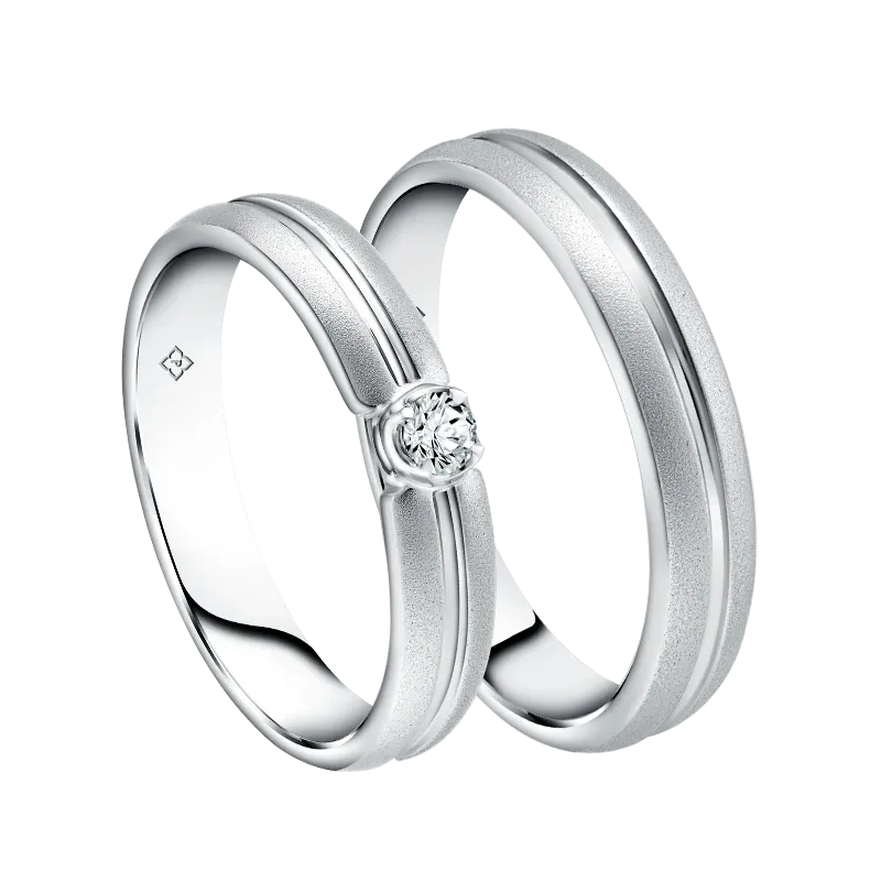 Kemewahan Minimalis Terpancar dalam Cincin Kawin Sejoli Permata Hati