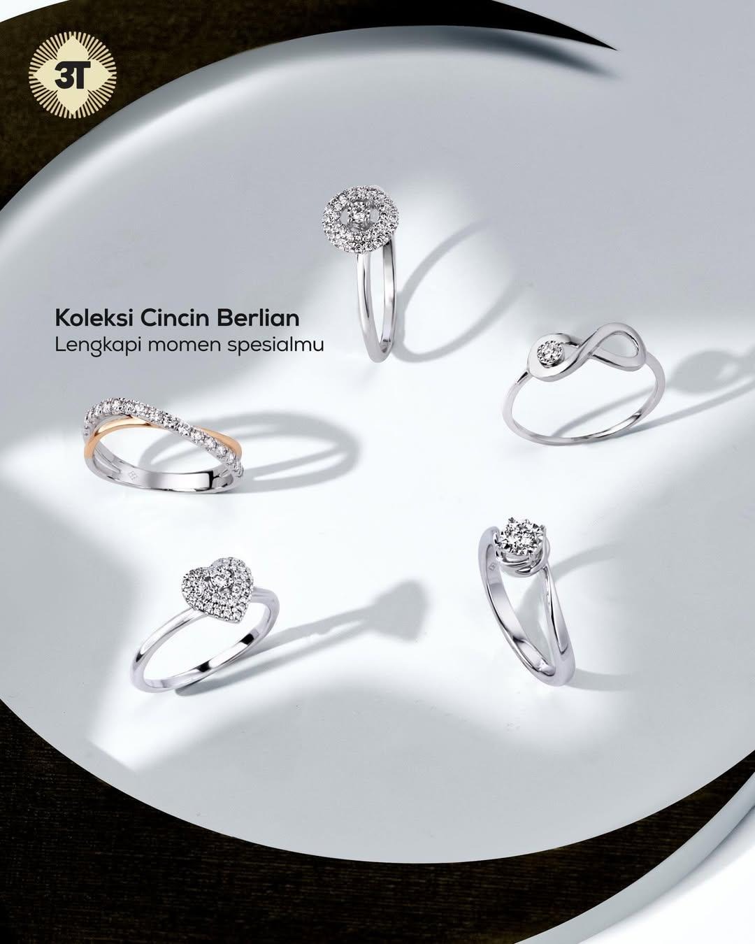 Cincin berlian tampilkan look mewah klasik