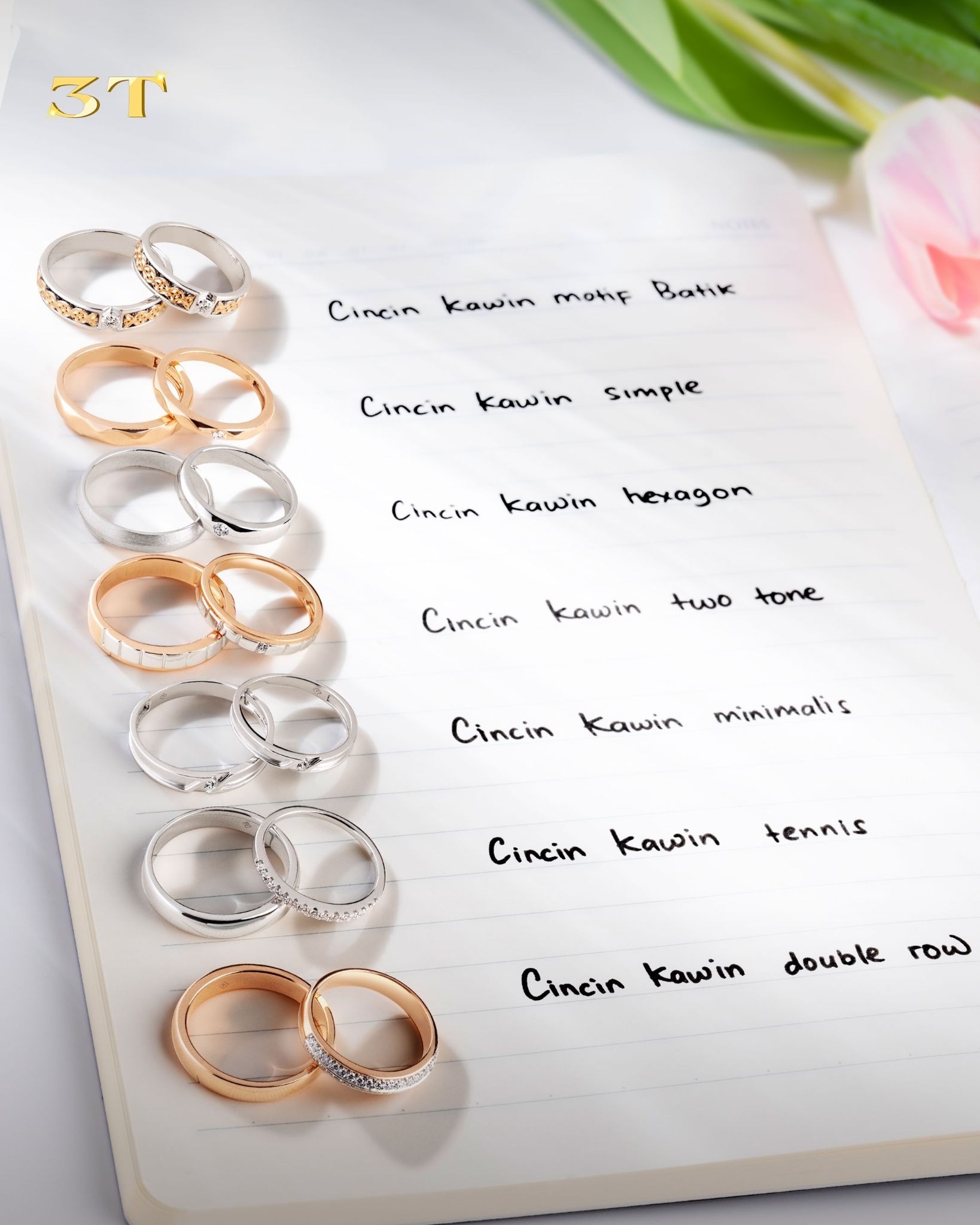 Detail yang Menjadi Work of Art bagi Pasangan yang Menyukai Gaya Cincin Modern