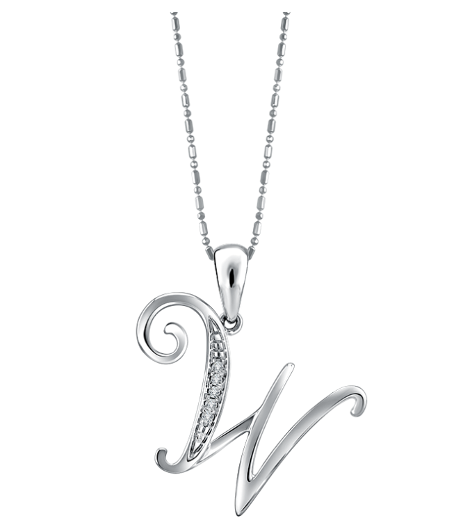 Liontin Initial Nama Anda Misalkan Huruf &ldquo;W&rdquo;