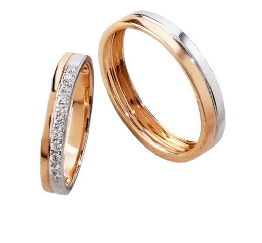 Model Cincin Emas Two Tones Lambangkan Harmoni Antara 2 Insan yang Bersatu di Tengah Perbedaan