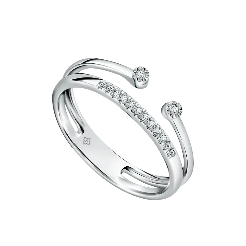 Detail Cincin Emas Putih Areumi Seonhwa dengan Berlian dari The Palace Jeweler