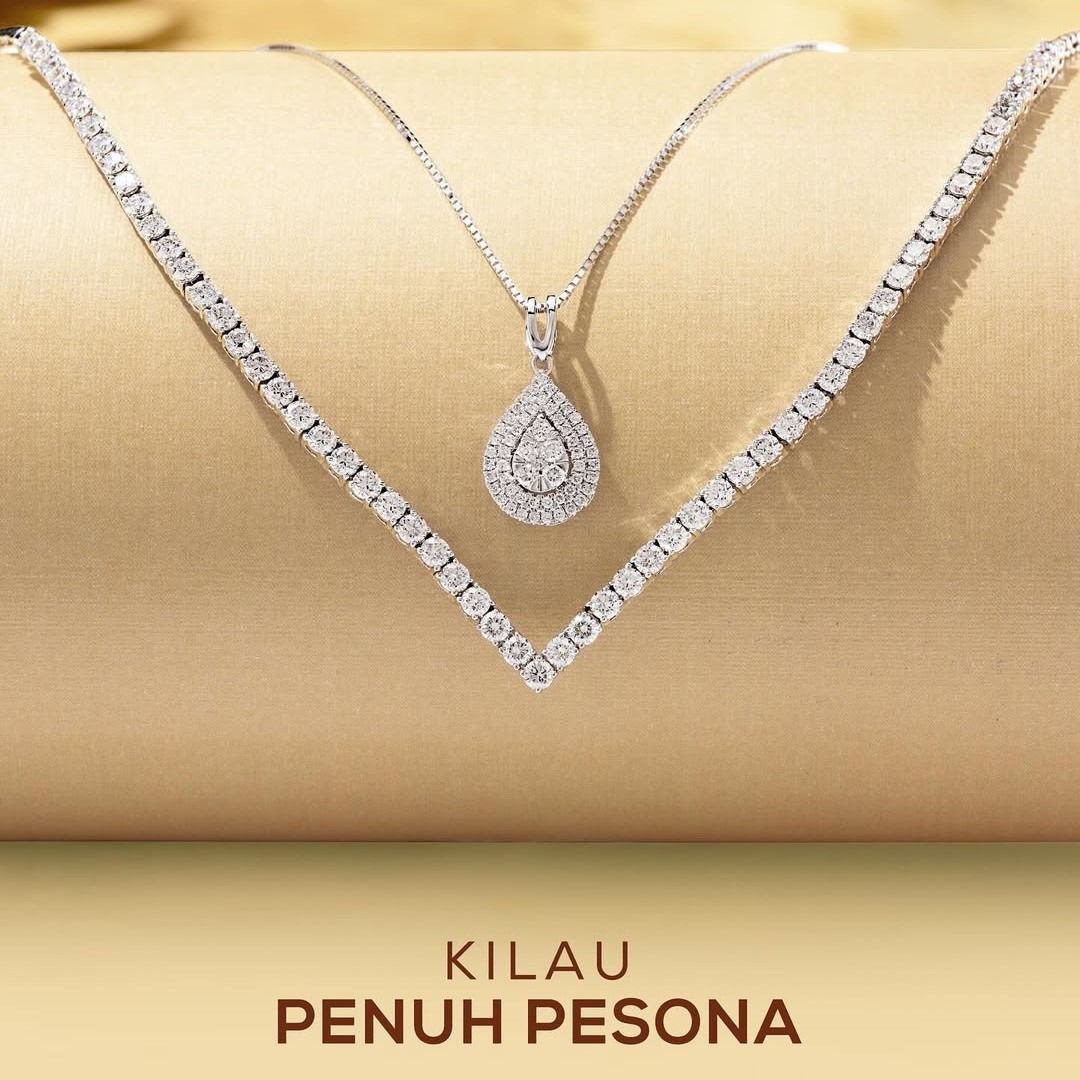 Pesona kalung emas putih simple dan elegan The Palace